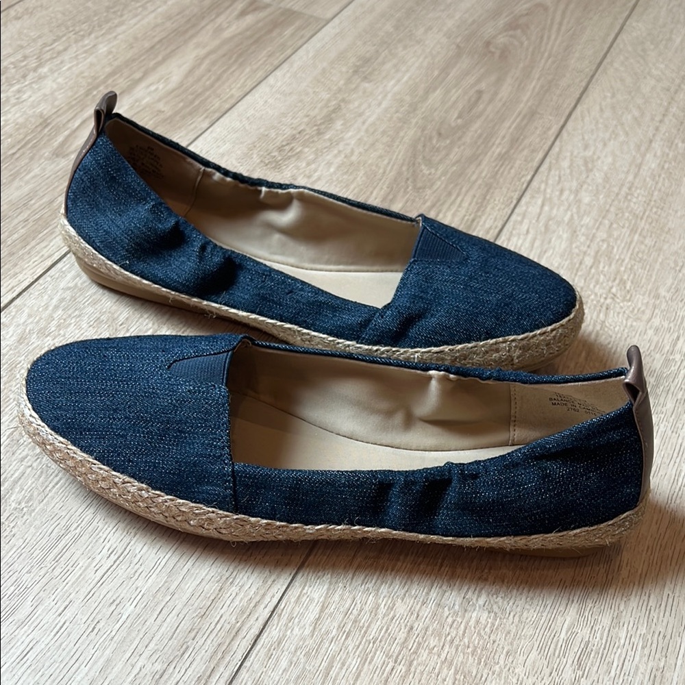 Navy Espadrille Flats
